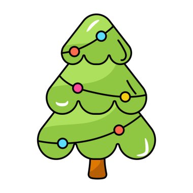 Christmas Tree modern tasarım, vektör illüstrasyonu