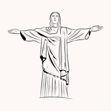 Kurtarıcı Heykel modern tasarım, vektör illüstrasyonu