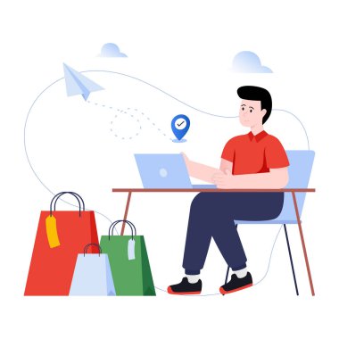 Çevrimiçi modern tasarım al, vektör illüstrasyonu