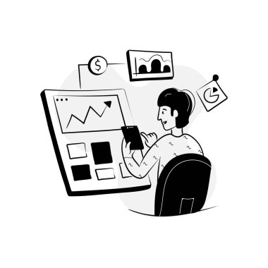 Finansal Analitik Modern Tasarım, vektör illüstrasyonu