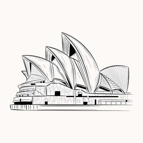 Vektorillustration Des Opernhauses Von Sydney — Stockvektor