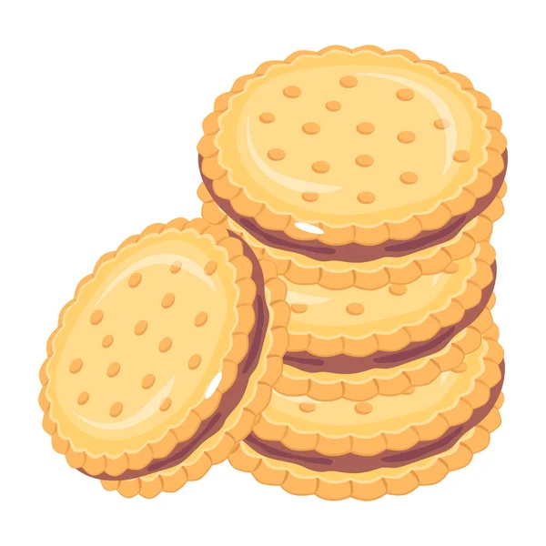 Ilustración Vectorial Panadería Pastelería Icono Colección Galletas Dulces Símbolo Stock — Vector de stock