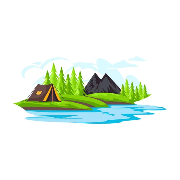 Campsite Background Vector Illustration — Stock Vector