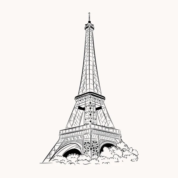 Illustration Captivante Dessinée Main Tour Eiffel — Image vectorielle