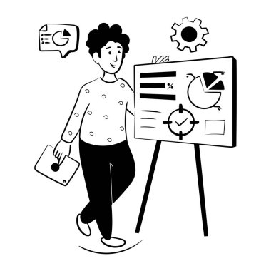 Business Focus modern tasarım, vektör illüstrasyonu