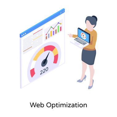 Web optimizasyonu modern tasarım, vektör illüstrasyonu