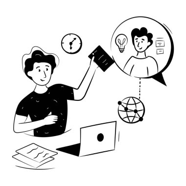 Çevrimiçi Röportaj modern tasarım, vektör illüstrasyonu