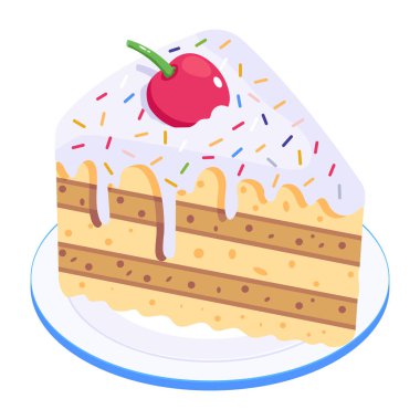 Kremalı Kek modern tasarım, vektör illüstrasyonu