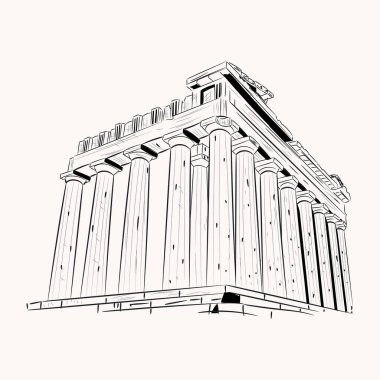 Zeus Tapınağı modern tasarım, vektör illüstrasyonu