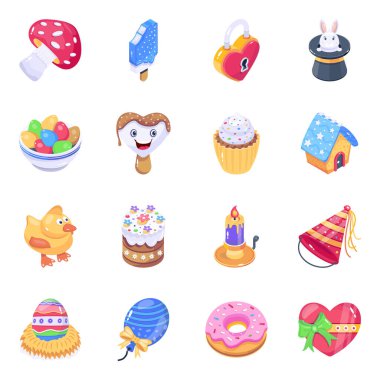 Bayram simgeleri vektör illüstrasyonları 