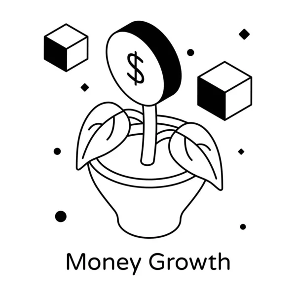 Dinheiro Crescimento Design Moderno Ilustração Vetorial — Vetor de Stock