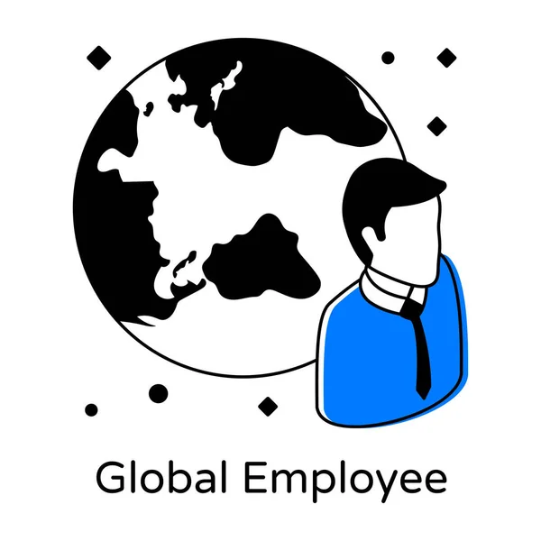 Global Employee Modern Design Vector Illustration — Stock Vector