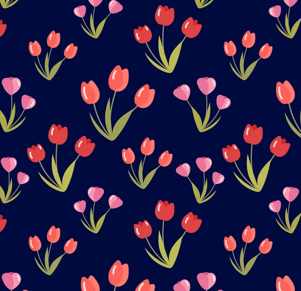 Tulip Pattern Vector Illustration — Stock Vector