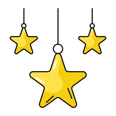 Yıldız Süslemeleri modern tasarım, vektör illüstrasyonu