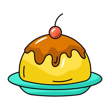 Cherry Cake modern tasarım, vektör illüstrasyonu