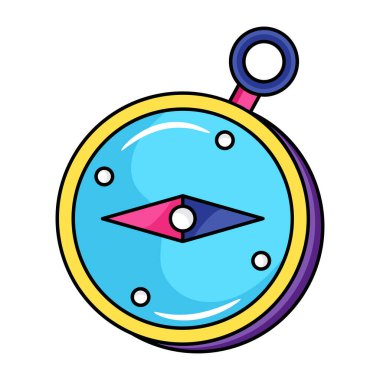 pusula çizgi film simgesi vektör illüstrasyon grafik tasarımı