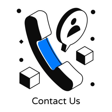 Çağrı merkezi simgesi. Web için basit telefon vektör simgeleri çizimi