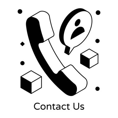 Çağrı merkezi simgesi. Web için basit telefon vektör simgeleri çizimi