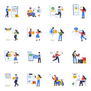 İş adamları, vektör illüstrasyonu