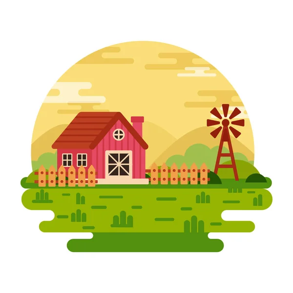 Barn Modern Design Vector Illustration — 图库矢量图片