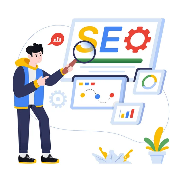 Análise Seo Design Moderno Ilustração Vetorial —  Vetores de Stock