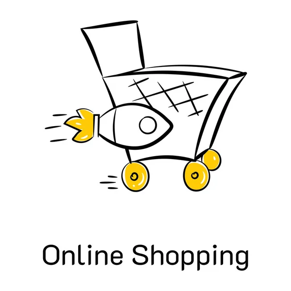 Compras Online Design Moderno Ilustração Vetorial —  Vetores de Stock