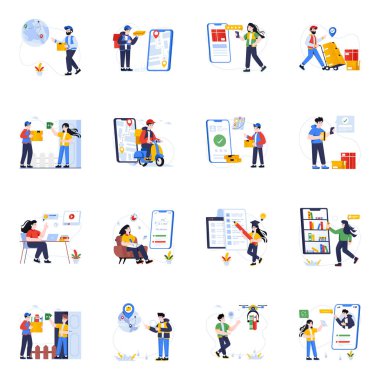 Birlikte çalışan bir grup iş adamı. vektör illüstrasyonu