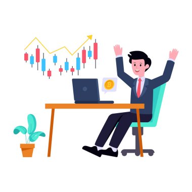 Crypto Profit modern tasarım, vektör illüstrasyonu