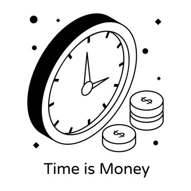 Zaman Para modern tasarım, vektör illüstrasyonudur