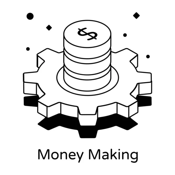 Money Making Modern Design Vector Illustration — Stock Vector