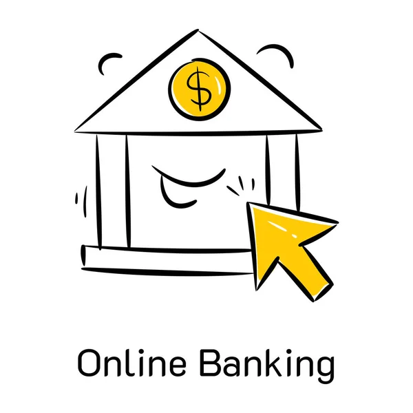 Online Banking Design Moderno Ilustração Vetorial — Vetor de Stock