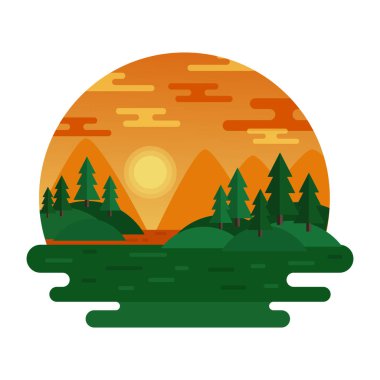 Vadi modern tasarım, vektör illüstrasyonu