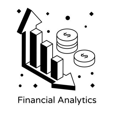 Finansal Analitik Modern Tasarım, vektör illüstrasyonu 