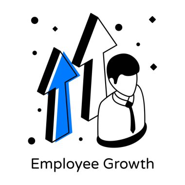 Çalışan Büyüme modern tasarım, vektör illüstrasyonu