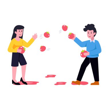 Domates Festivali modern tasarım, vektör illüstrasyonu