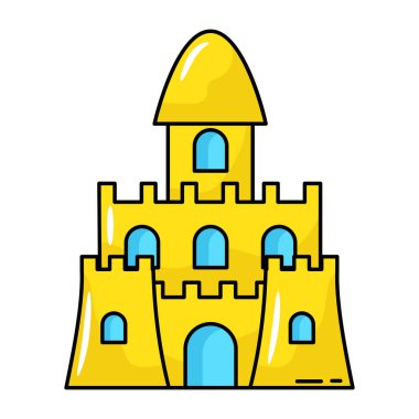 Castle modern tasarım, vektör illüstrasyonu