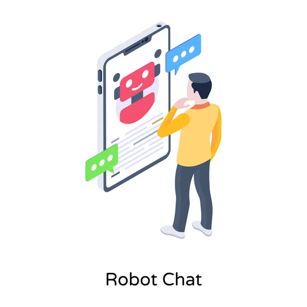 Robot Chat Design Moderno Illustrazione Vettoriale — Vettoriale Stock