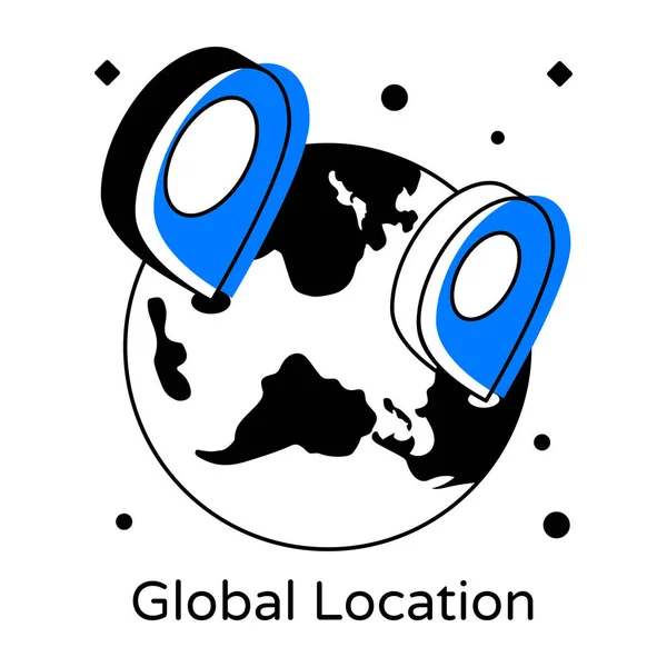 Значок Местоположения Карты Изометрическая Векторная Иллюстрация Земного Шара — стоковый вектор