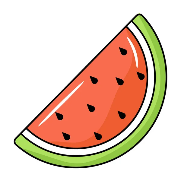 Wassermelone Scheibe Isoliert Symbol Vektor Illustration Design — Stockvektor