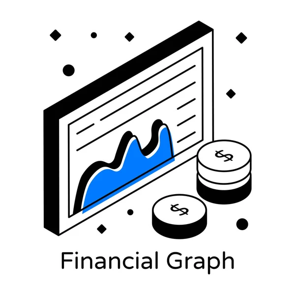 Relatório Financeiro Ícone Vetor Plana — Vetor de Stock