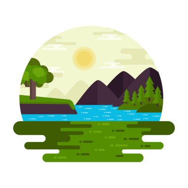 Dağlar Görünüm Modern tasarım, vektör illüstrasyonu