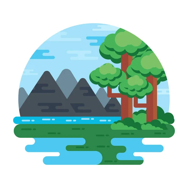 Hügel Landschaft Modernes Design Vektorillustration — Stockvektor