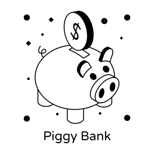 Piggy Bank Nowoczesny Projekt Wektor Ilustracji — Wektor stockowy