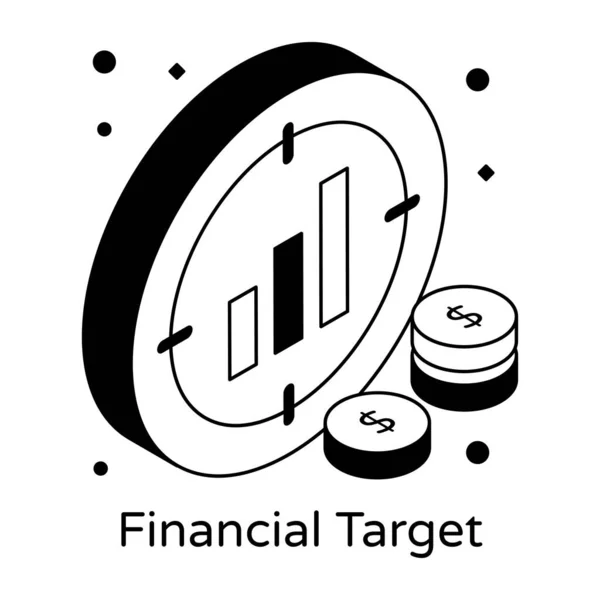 Financieel Groei Lijn Icoon Concept Illustratie Schema Symbool Vector Teken — Stockvector