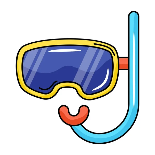 Vector Illustration Swimming Safety Mask Icon Collection Diving Accessory Stock — Stock Vector