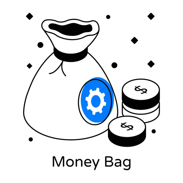 Money Bag Modern Design Vector Illustration — Stock Vector