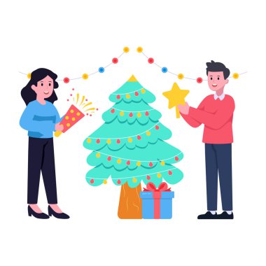 Noel kutlamaları modern tasarım, vektör illüstrasyonu