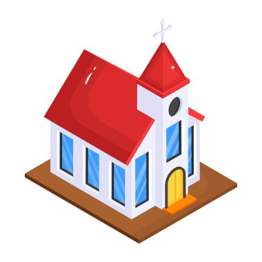 Kilise modern tasarım, vektör illüstrasyonu