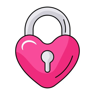 asma kilit kalp ve kilit vektör illüstrasyon grafik tasarımı