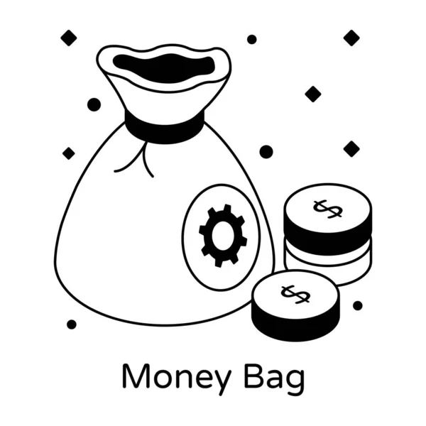 Money Bag Nowoczesny Design Wektor Ilustracji — Wektor stockowy